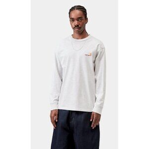 Carhartt WIP American Script Long Sleeve T-Shirt White XL Organic Cotton